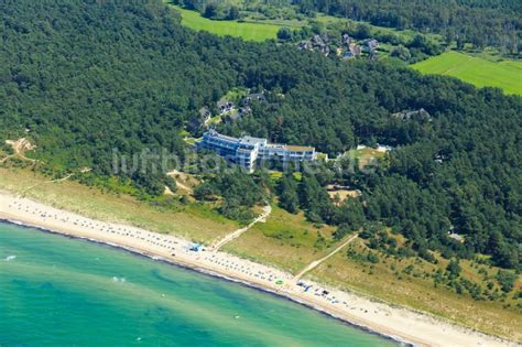 Born am Darß von oben Küsten Landschaft am Sandstrand der Ostsee in