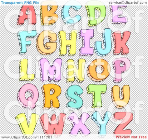 Clipart Colorful Doodled Capital Letters - Royalty Free Vector ...