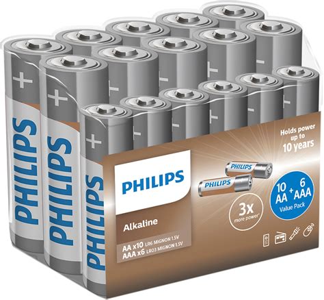 Батарейки Philips Entry Alkaline щелочные АА+АAА 10+6 шт (LR036A16F/10 ...
