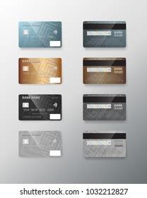 Illustration Realistic Credit Card Template Set Stock Illustration