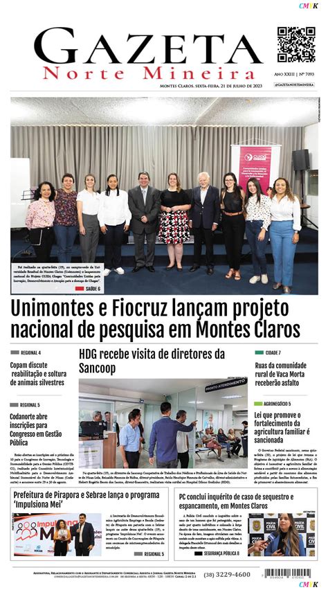 Jornal Impresso De Julho De Edi O Rede Gazeta De Comunica O