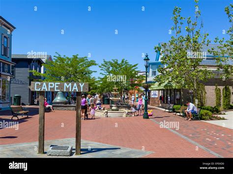 The Pedestrian Area Of Washington Street In Downtown Cape May New