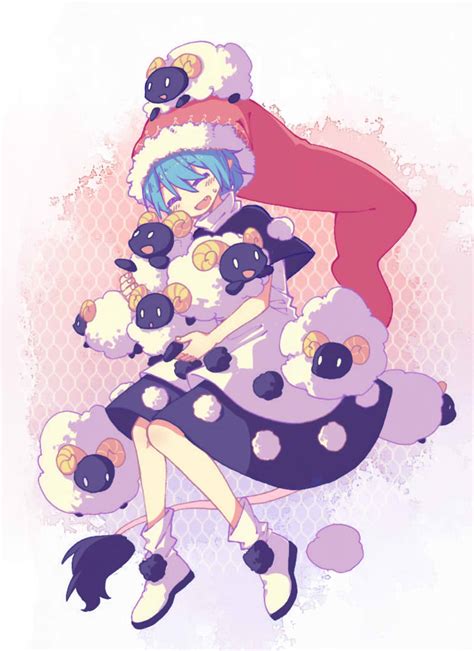 Safebooru 1girl Animal Blue Hair Closed Eyes Doremy Sweet Dress Fang