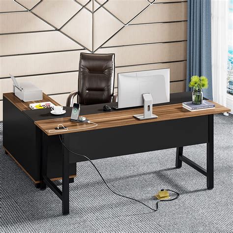 Tribesigns X Inch Extra Office Executive Desk With Power