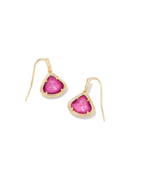 Kendall Gold Drop Earrings In Iridescent Orchid Illusion Kendra Scott