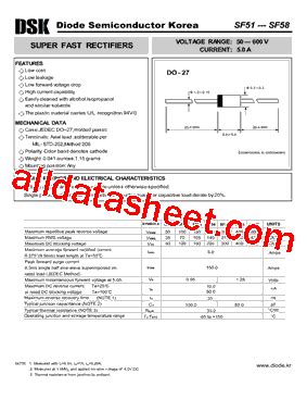 SF51 Datasheet PDF Diode Semiconductor Korea