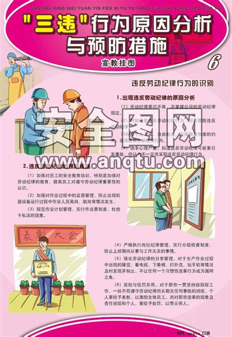 “三违”行为原因分析与预防措施挂图 安全生产挂图 车间安全生产 安全生产挂图网