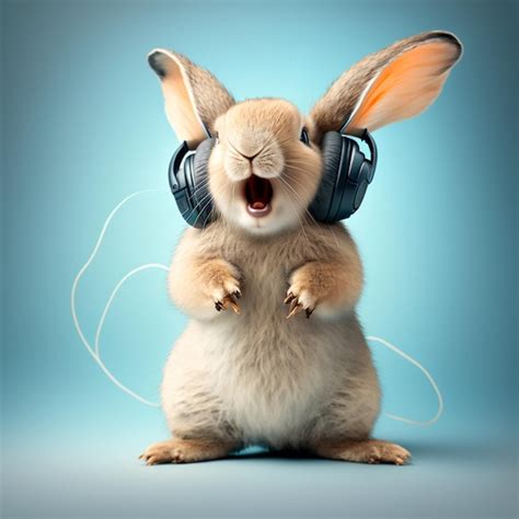 Premium Ai Image Illustration Of Rabbit Listening To Music