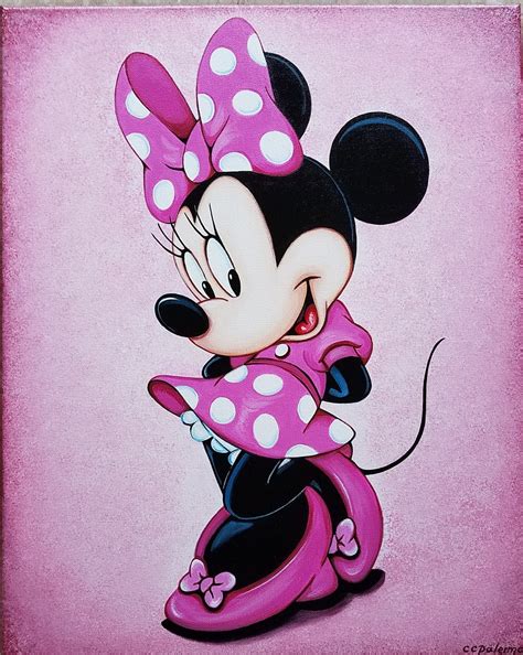 Original Minnie Mouse Acrylic Painting Canvas Wall Art Decor Etsy