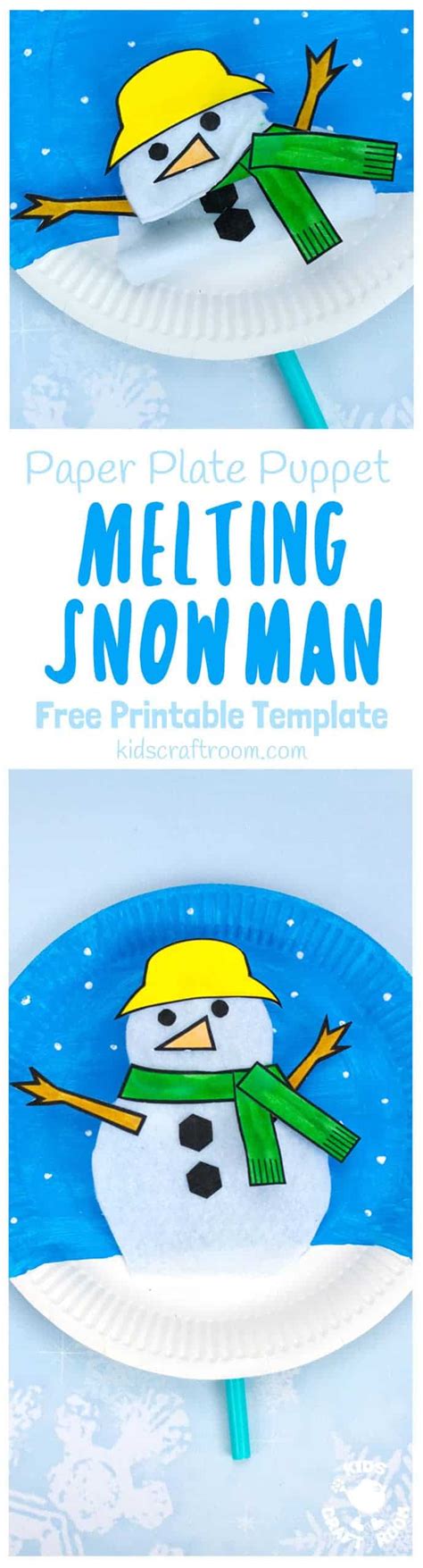 Paper Plate Melting Snowman Craft - Kids Craft Room