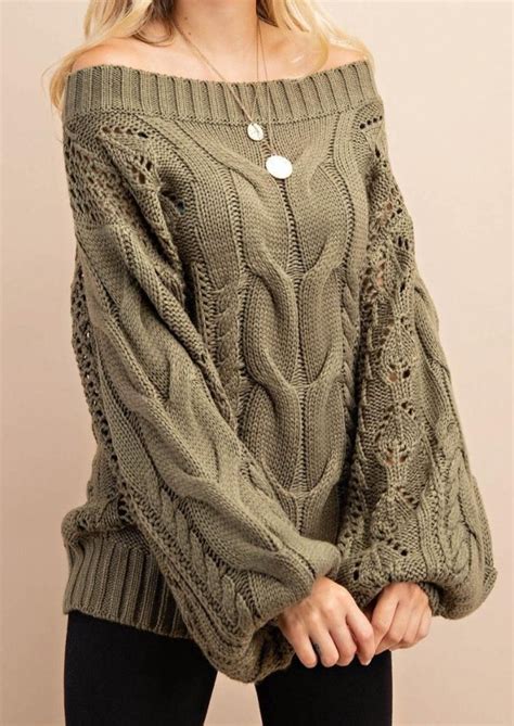 Best Seller Sweater Love Chunky Cable Knit Can Be Worn On Or Off