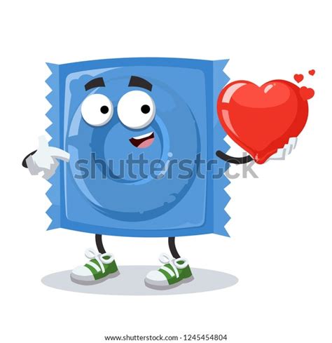 Cartoon Blue Condom Pack Character Mascot Stock Vector Royalty Free