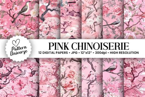 Pink Chinoiserie Seamless Pattern Pack Graphic By Pattern Universe