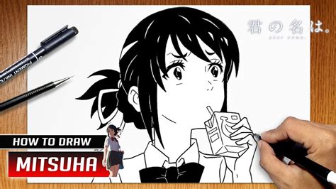 How To Draw Mitsuha Miyamizu From Your Name Youtube