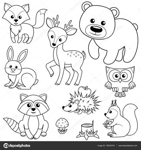 Раскраска животные леса - 71 фото