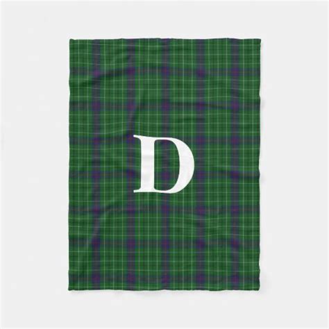 Duncan Clan Tartan Plaid Monogram Fleece Blanket | Zazzle