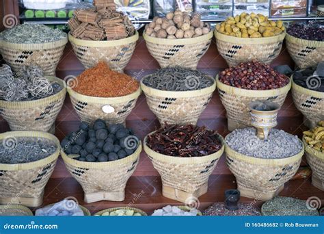 Spices on the market stock photo. Image of djemaa, african - 160486682