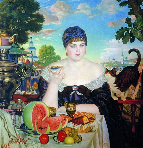 Russian Kupchikha za chaem A Merchant's Wife's Teatime Painting by ...