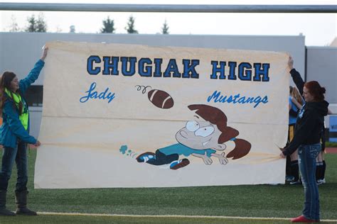 Flag Football Banner For Homecoming Chugiak High School Alaska