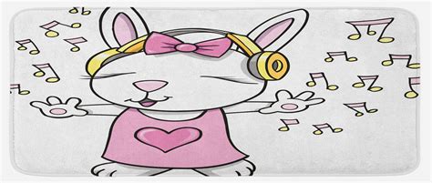 East Urban Home Rock Star Rabbit Bunny With Speakers Music Notes Girls