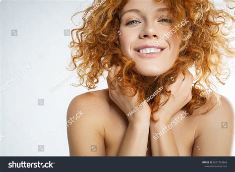 Closeup Portrait Smiling Girl Naked Shoulders Stock Photo Shutterstock