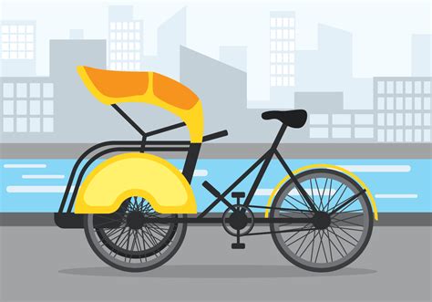 Trishaw Vector Illustration 179695 Vector Art at Vecteezy