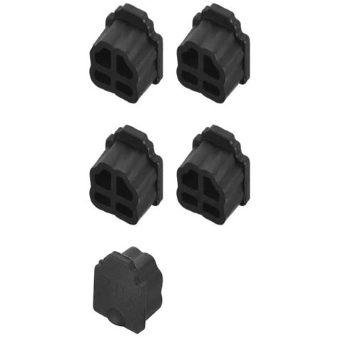 Lot de 5 bouchons anti poussière pour connecteur RJ11 Silicone noir