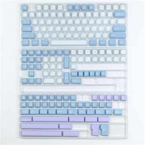 Keys Cherry Profile Pbt Gmk Illusion Diy Custom Blue Key Caps Gmk