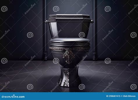 Modern Black Toilet in the Bathroom. Stock Illustration - Illustration ...