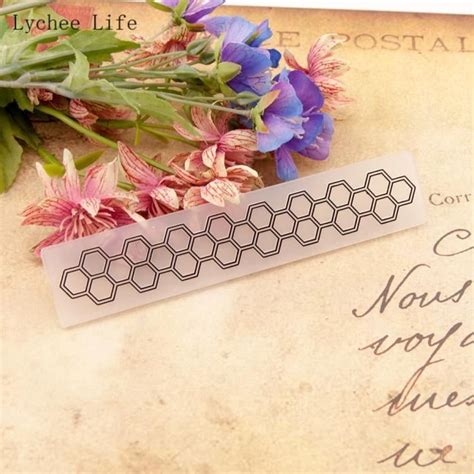 Scrapbooking Litchi Vie Nid D Abeille Conception En Plastique Gaufrage