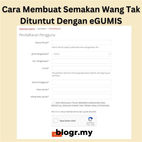 EGUMIS Cara Semak Wang Tak Dituntut Secara Online 2023