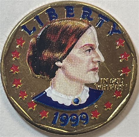 1999 24k Gold Layered And Colorized Susan B Anthony Dollar Property Room