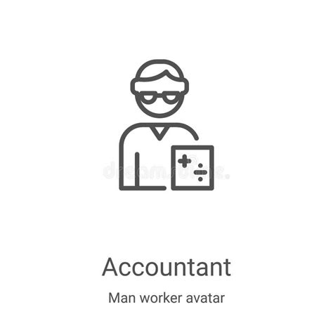 Accountant Outline Vector Icon Thin Line Black Accountant Icon Flat