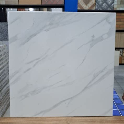 Jual Keramik Lantai Marble Glossy Keramik Putih Corak Abu Keramik