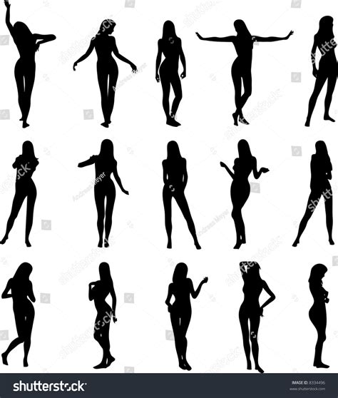 Illustration Sexy Woman Silhouettes เวกเตอร์สต็อก ปลอดค่าลิขสิทธิ์