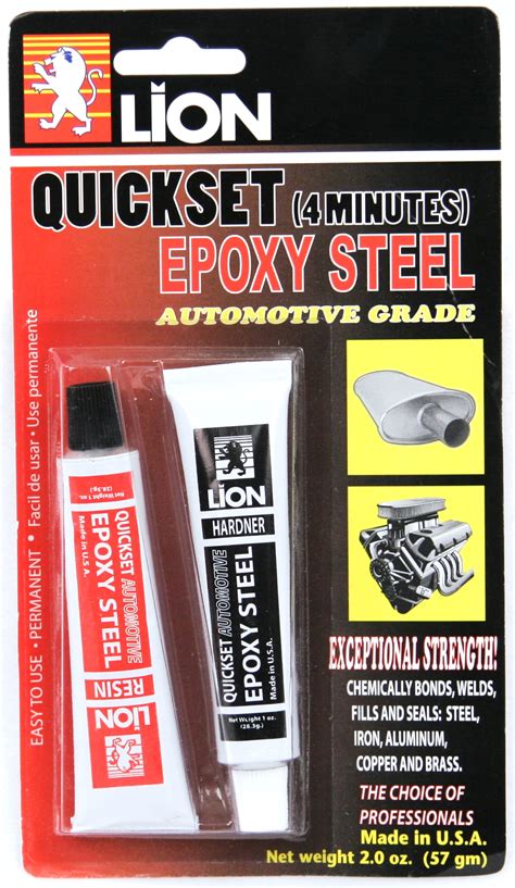 ES 45 LION 4 Minute Quick Set Epoxy Steel Automotive Grade LION 4