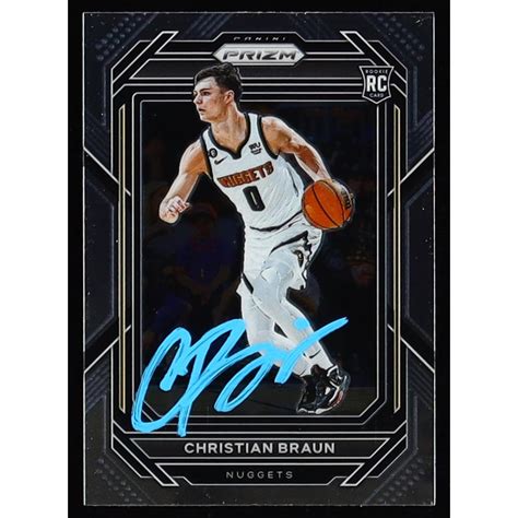 Christian Braun Signed 2022 23 Panini Prizm 223 RC JSA Pristine