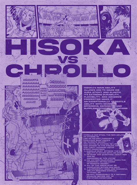 Hisoka vs chrollo poster hxh | Ispirazione, Graphic design