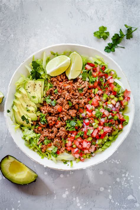 Ground Beef Taco Salad Low Carb Whole Paleo Gluten Free