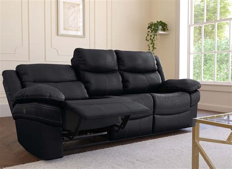 Canap Relax Lectrique Places En Tissu Simili Cuir Noir Alfred