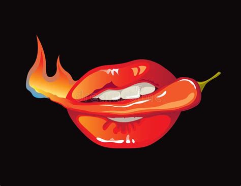 Hot As Pepper Stock Vector Illustration Of Fruit Lips 47988839