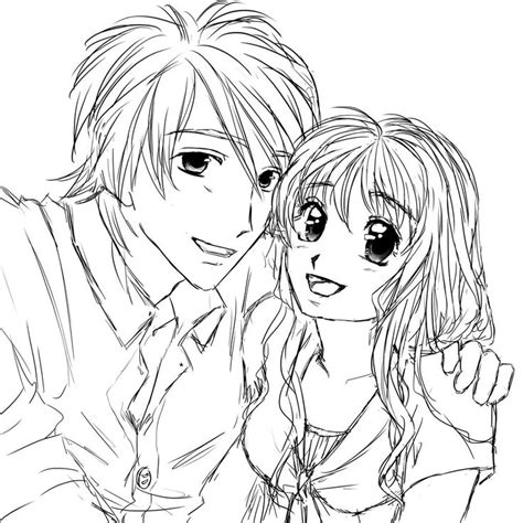 Anime Couple Hugging Coloring Pages Coloring Pages