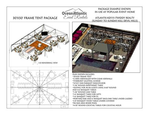 30 'X 50' TENT -(90-94) PERSON RECEPTION TENT PACKAGE | Ocean Atlantic ...