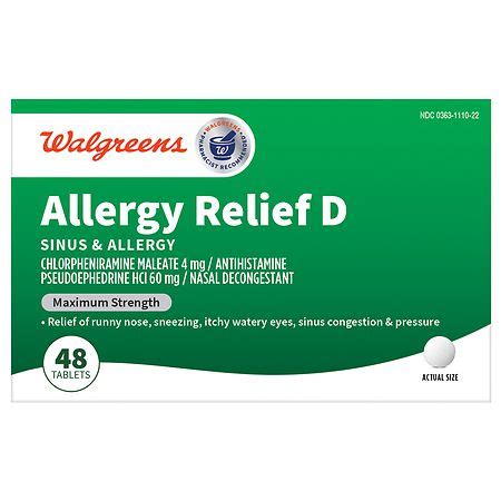 Walgreens Wal Phed D Sinus Allergy Tablets Walgreens