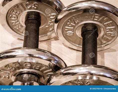 Bench Press Dumbbell 2x 25 Kg Stock Photo Image Of Dumbbell Heavy