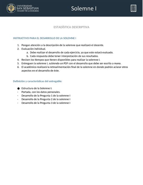 FENO0011 U1 S6 Solemne I Sumativo 2023 25 ESTADÍSTICA DESCRIPTIVA