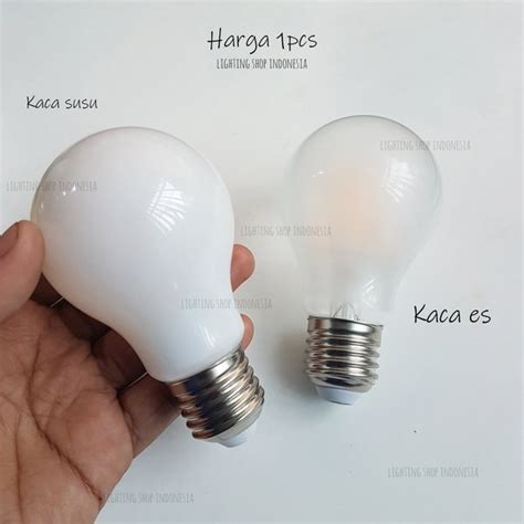 Jual Lampu Bohlam Led Watt Kaca Es Kaca Susu Fiting E W Di Lapak