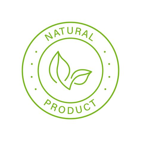 Natural Organic Product Green Line Stamp Quality Fresh Natural