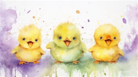 Watercolor Hen Chicks Stock Illustrations 93 Watercolor Hen Chicks