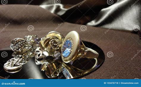 Vintage Silver Ring Decoration Stock Photo - Image of design, wife ...